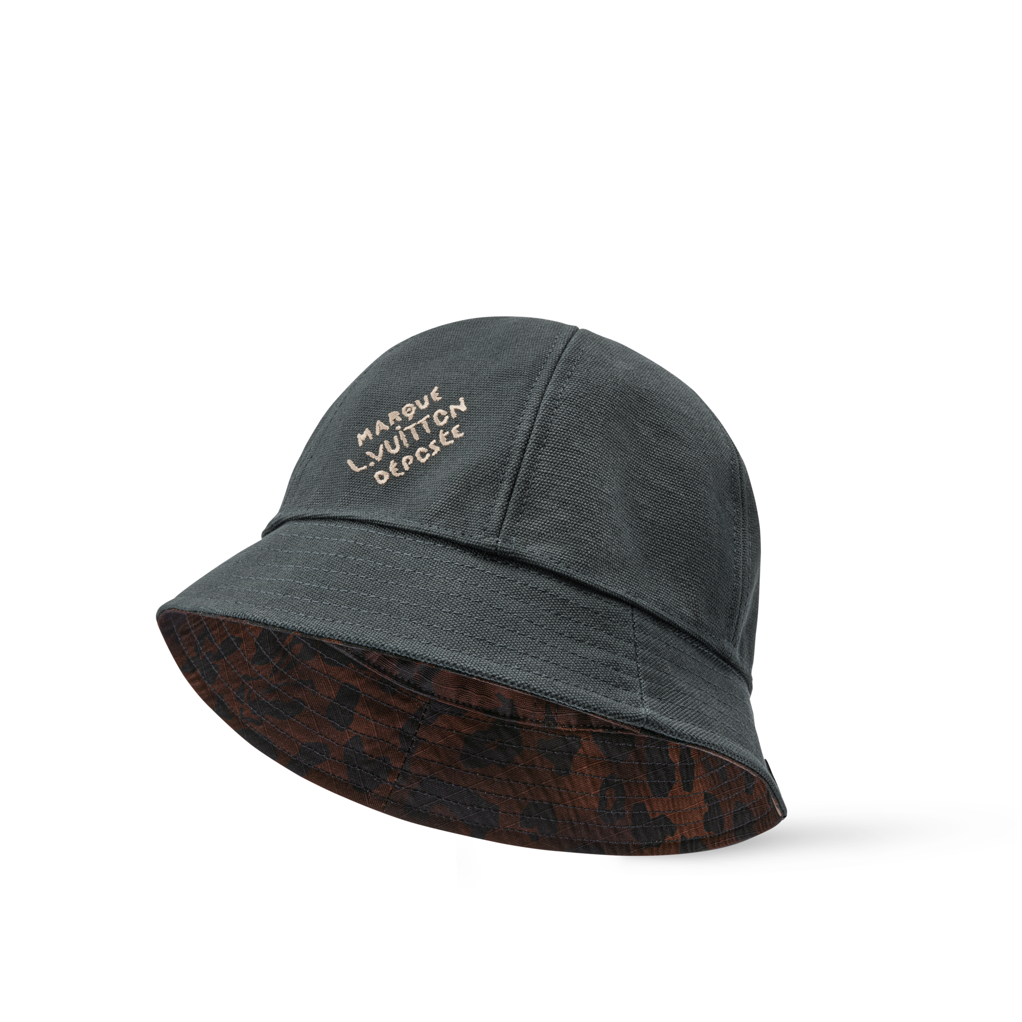 帽子 LOUIS VUITTON REVERSIBLE BUCKET HAT Louis Vuitton LV Vers Damier Reversible Bucket Hat Brown